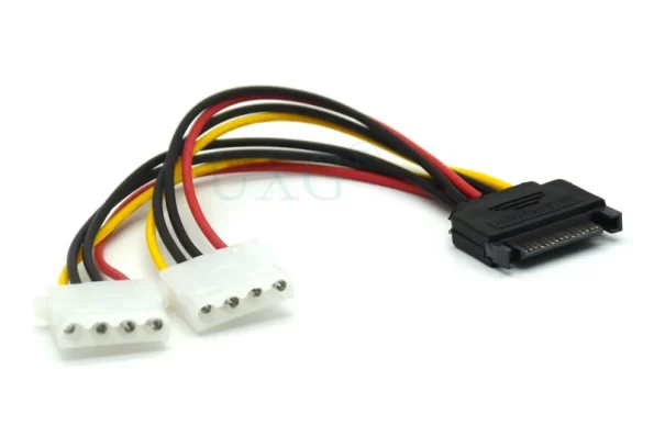 SATA Power Cable Splitter Molex 4pin Male To Serial ATA 15pin X 2 Female Splitter Y Hard Drive Cables For Bitcoin Miner Mining - Image 5