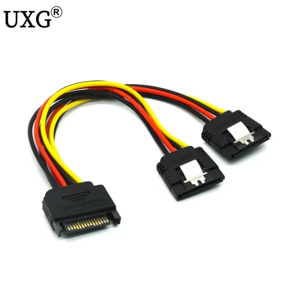 SATA Power Cable Splitter Molex 4pin Male To Serial ATA 15pin X 2 Female Splitter Y Hard Drive Cables For Bitcoin Miner Mining - Image 2