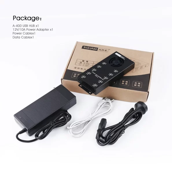 Sipolar 10 ports USB 2.0 data and charger hub with 12V10A power adapter for phone tablets charging Litecoin bitcoin miners a-400 - Image 6