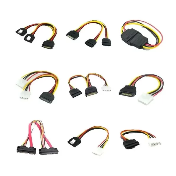 SATA Power Cable Splitter Molex 4pin Male To Serial ATA 15pin X 2 Female Splitter Y Hard Drive Cables For Bitcoin Miner Mining