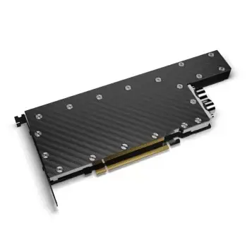 Alphacool ES Copper/Carbon GPU Water Block For Nvidia H100 80GB HBM PCIe 5.0 Graphics Card Cooler With Backplate